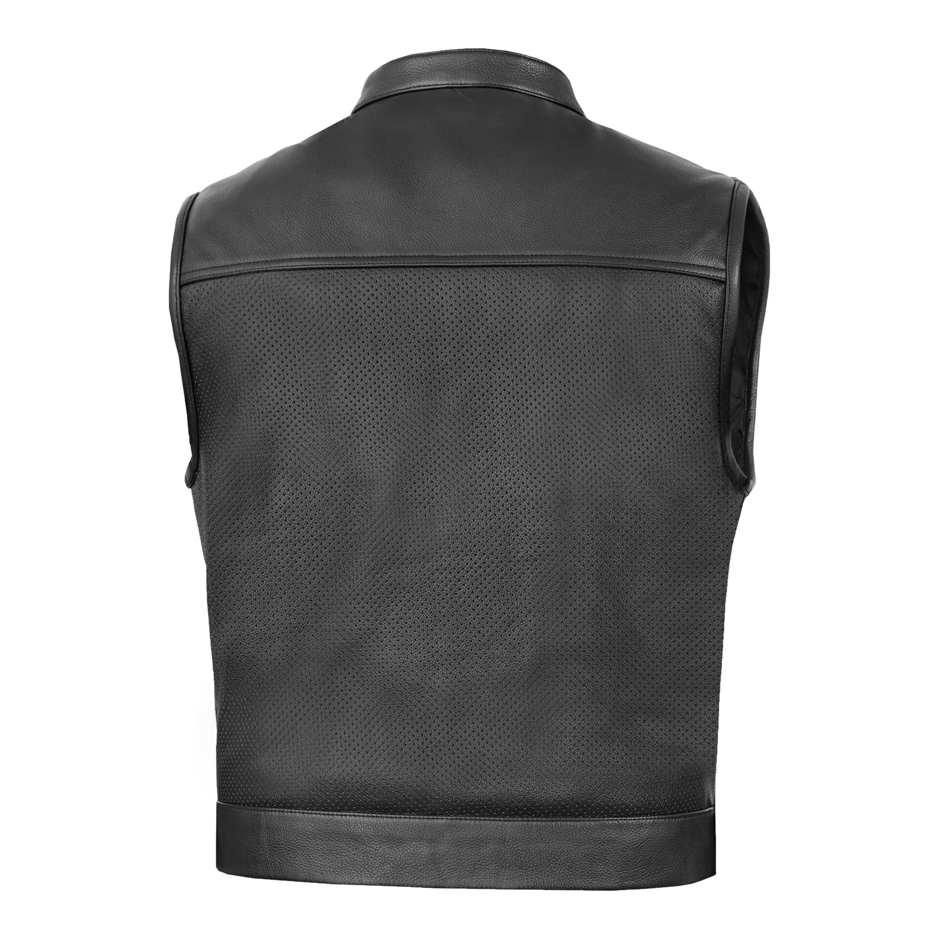 BSM4654 Gravel Ghost Men’s Leather Motorcycle Vest - Image 2
