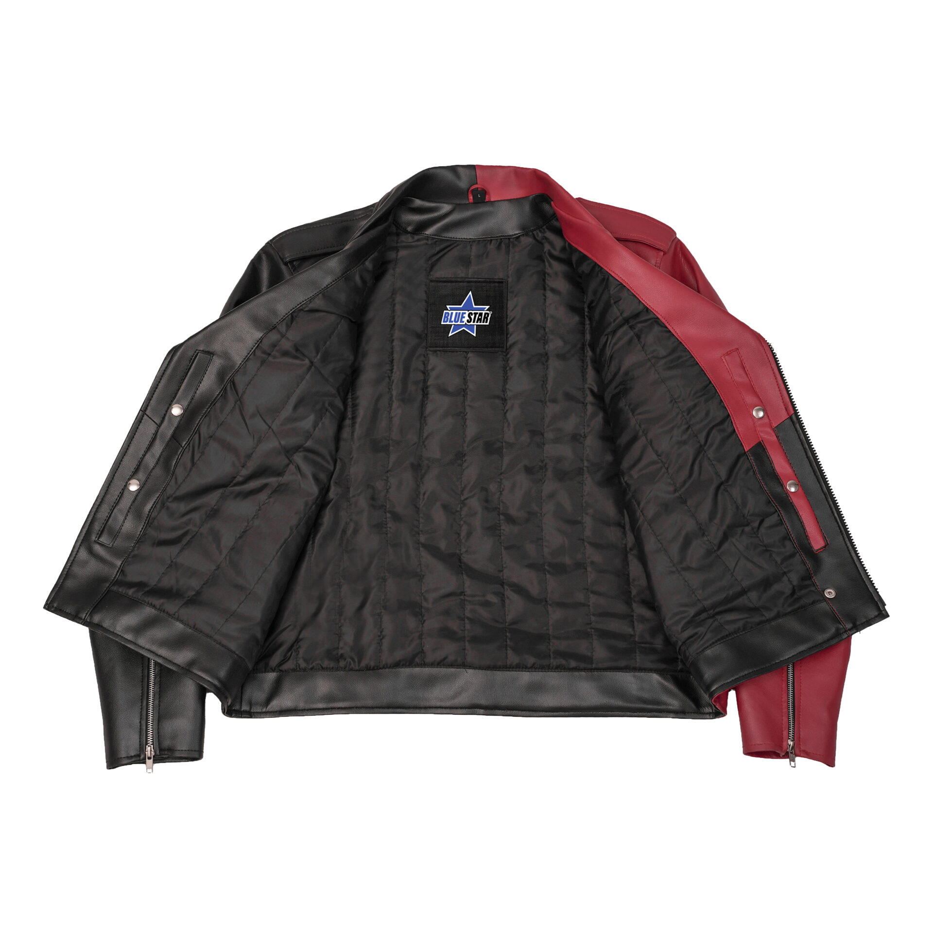 BSM4665 Void Ember Men’s Faux Leather Motorcycle Jacket - Image 5