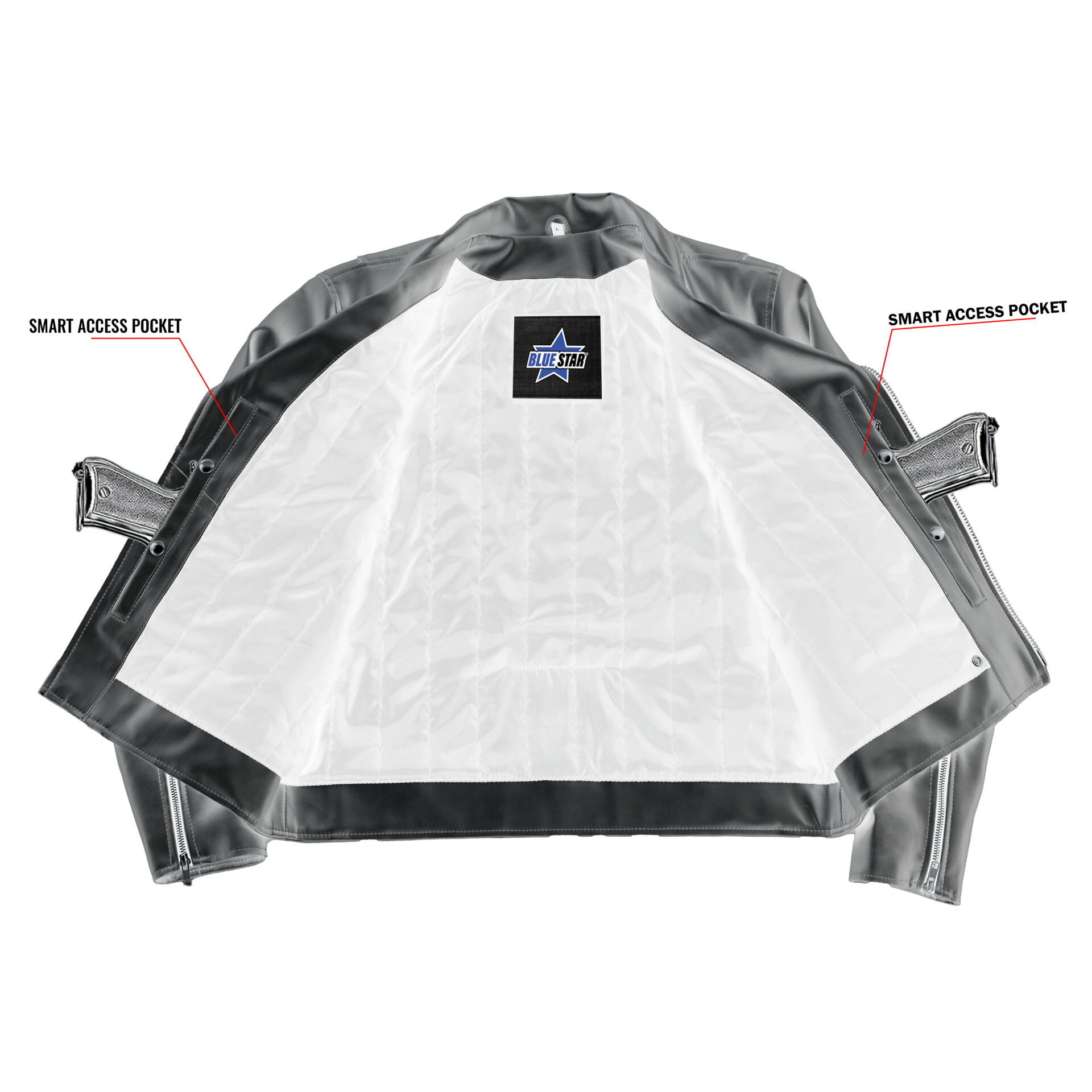BSM4666 Iron Phantom Men’s Faux Leather Motorcycle Jacket - Image 4