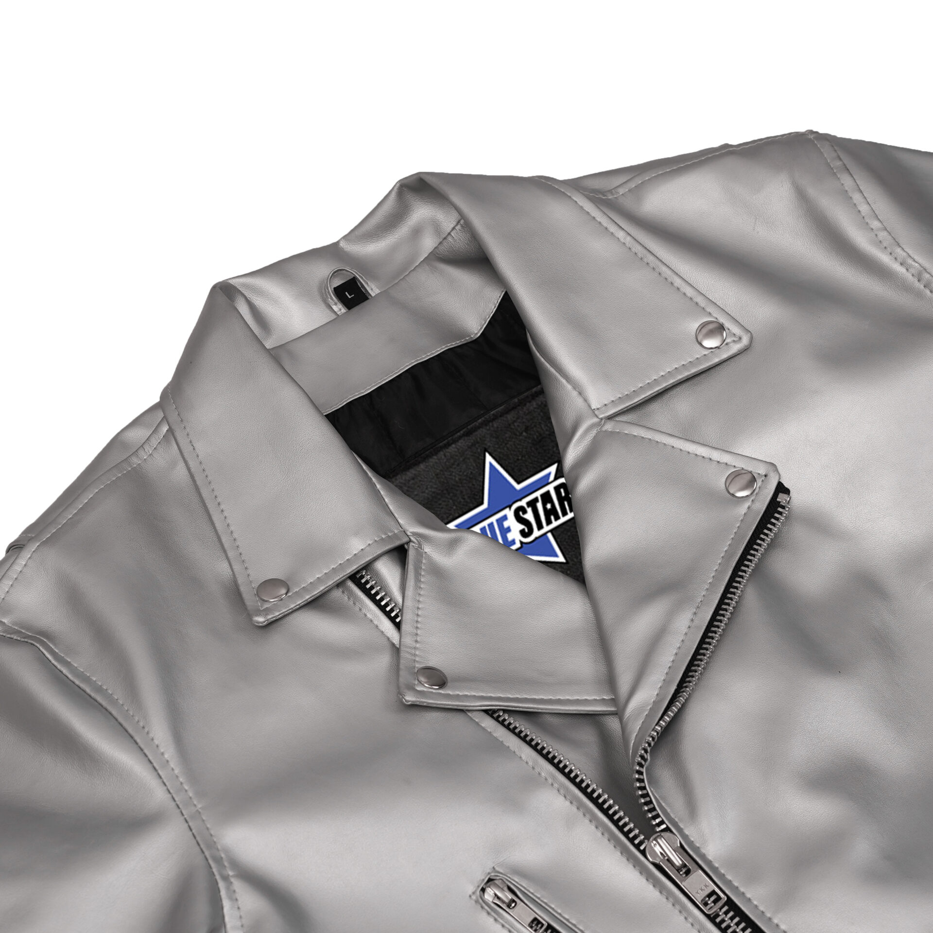 BSM4666 Iron Phantom Men’s Faux Leather Motorcycle Jacket - Image 6
