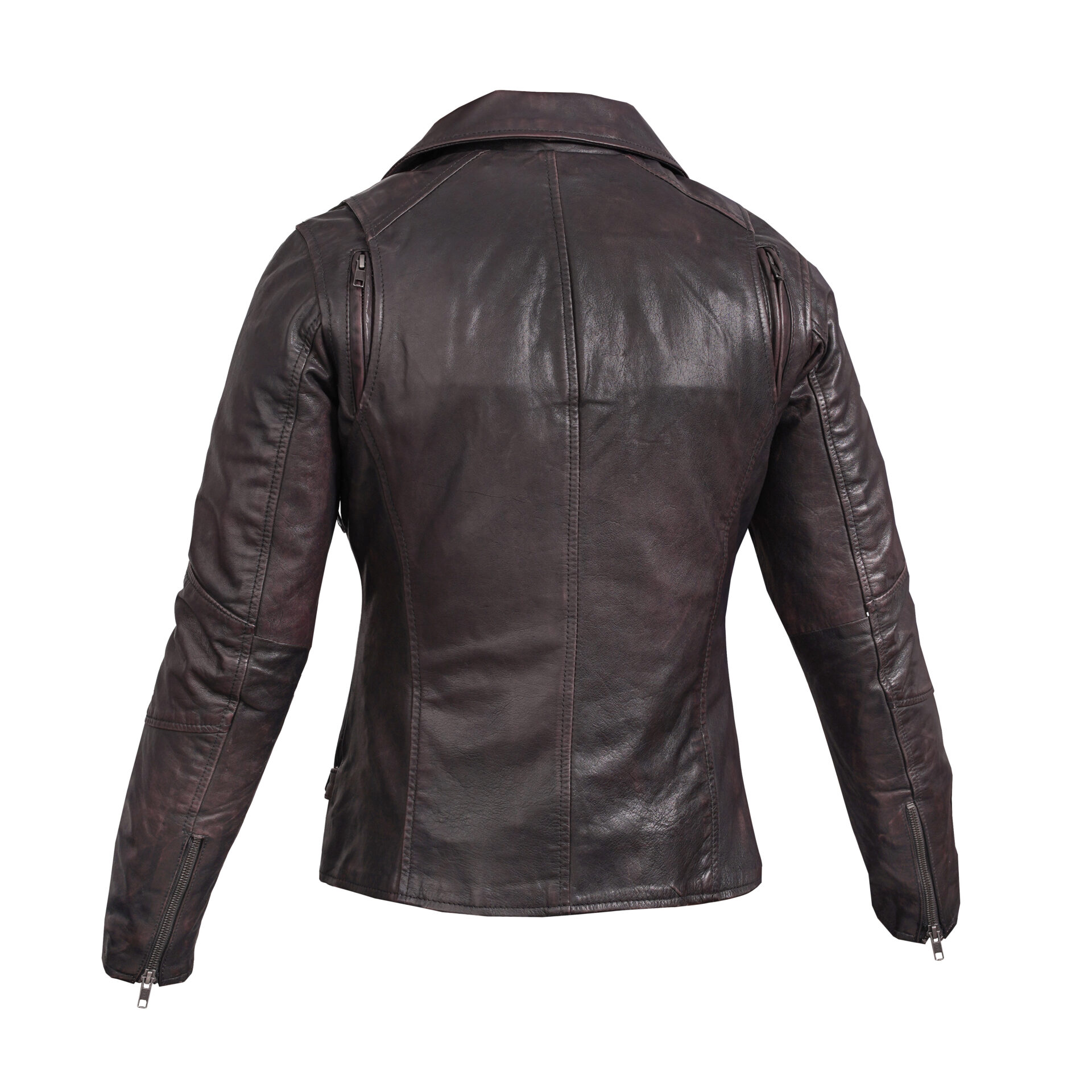 BSM5020 Black Pearl& Women's Fashion Leather Jacket - Image 2