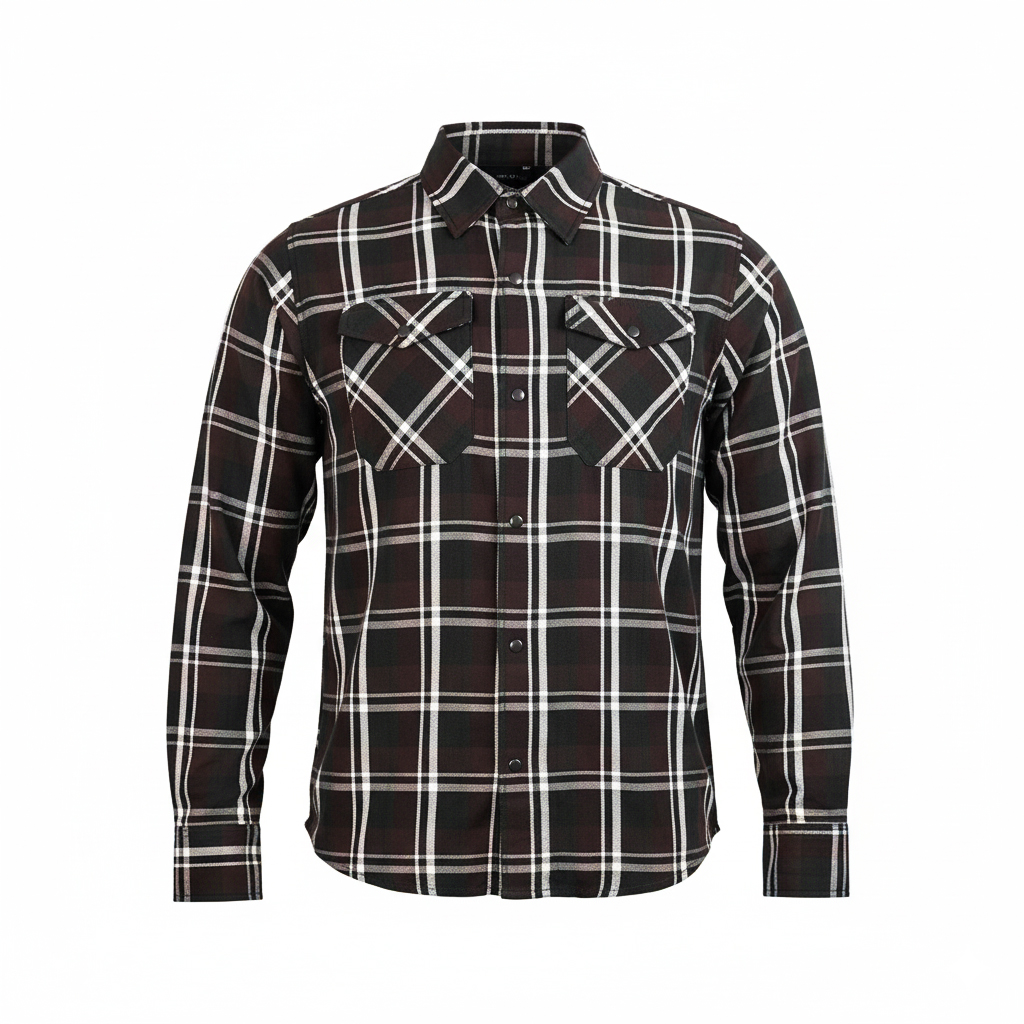 BSM4698 Cocoa Men’s Biker Shirt - Image 4