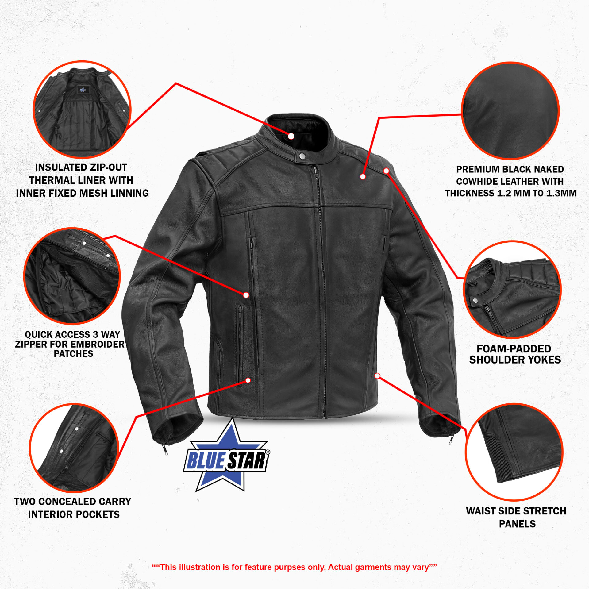 BSM4696 HellBorn - Men’s Leather Motorcycle Jacket - Image 3