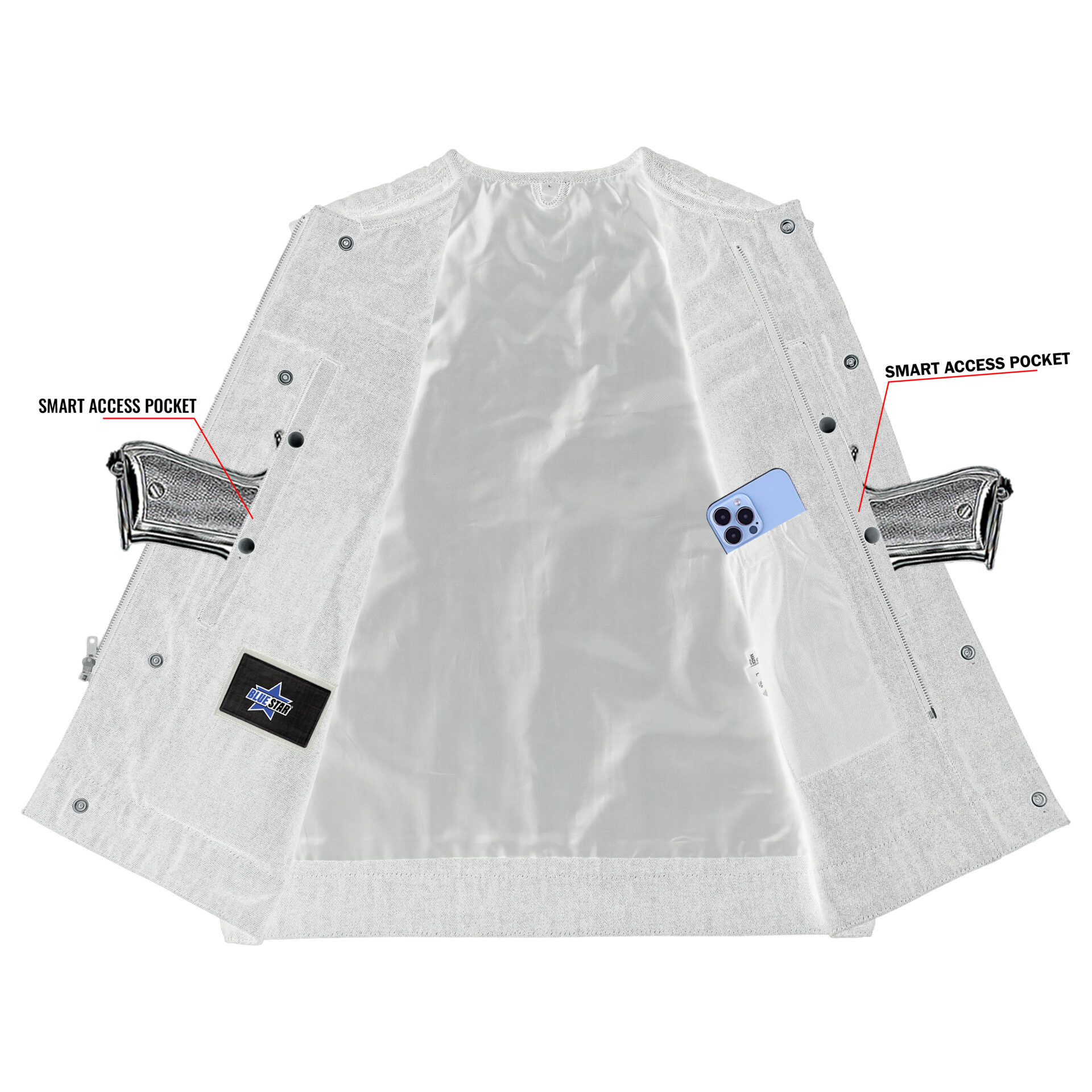 BSM5009 Gallant - Men’s Motorcycle Denim Vest - Image 4