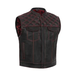 BSM5031 Stonewolf Men's Low Cut Motorcycle Leather Vest