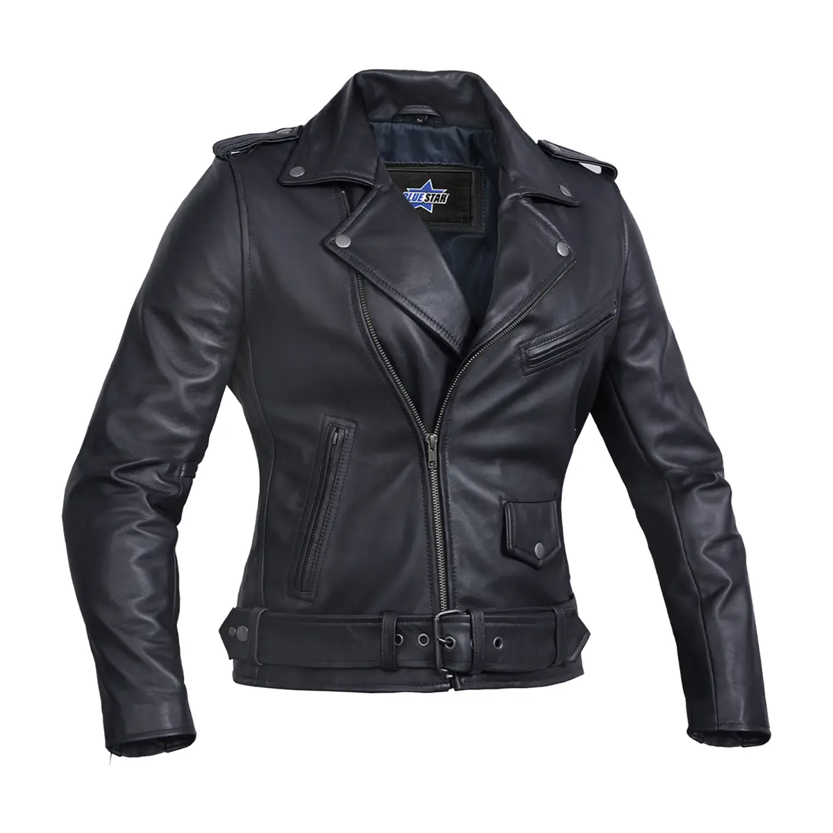 Moonlight Women's Navy Blue Fashion Leather Jacket