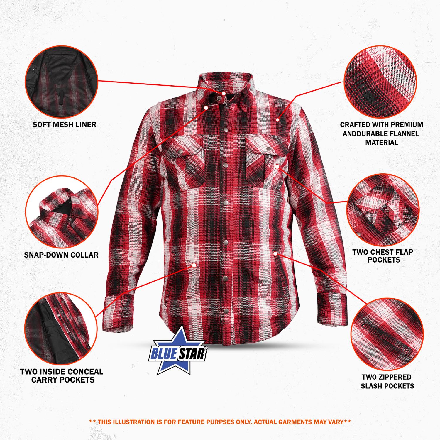 BSM5047 MileArmor — Men's Flannel Riding Shirt - Image 3