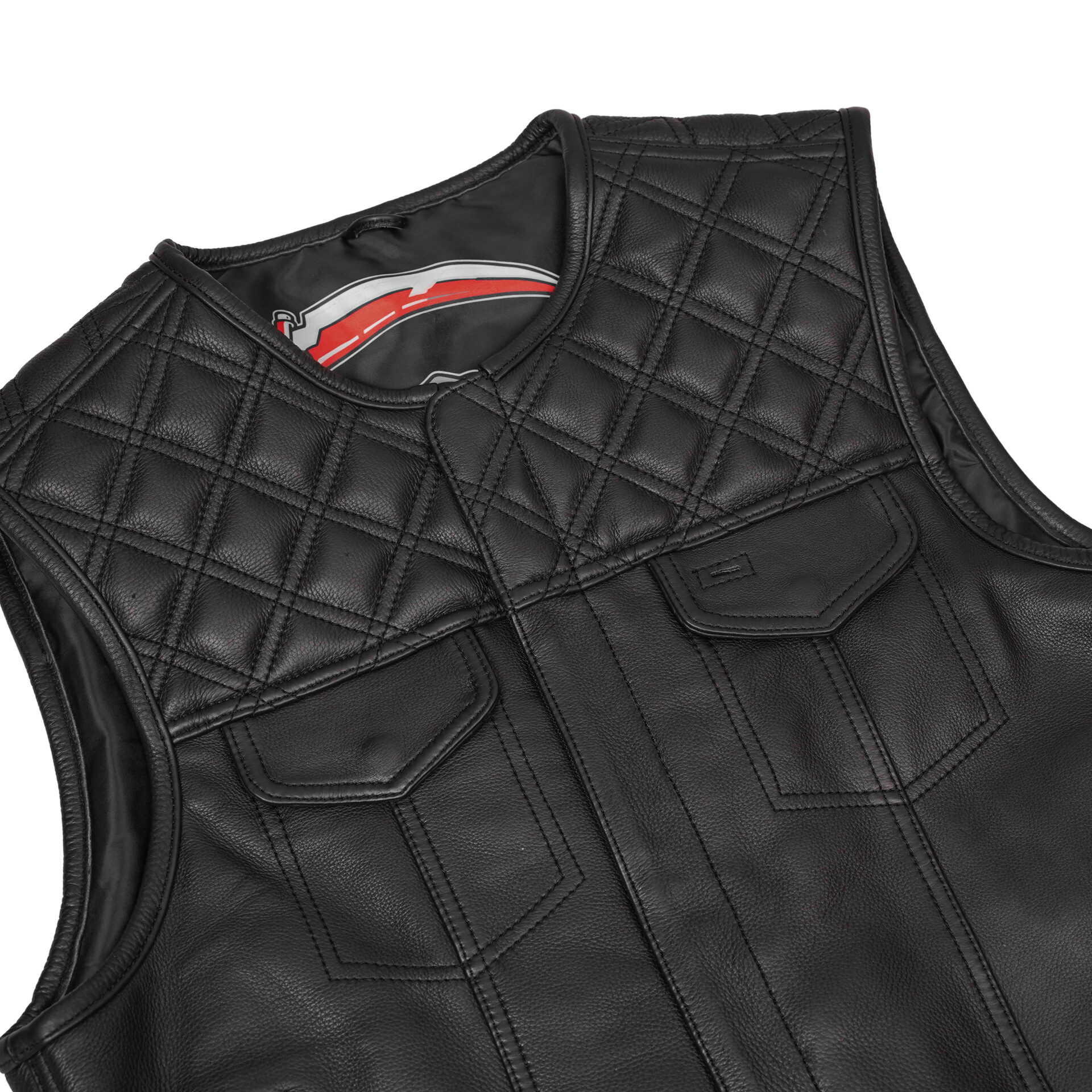 BSM5049 Nocturne Men’s Leather Motorcycle Vest - Image 7