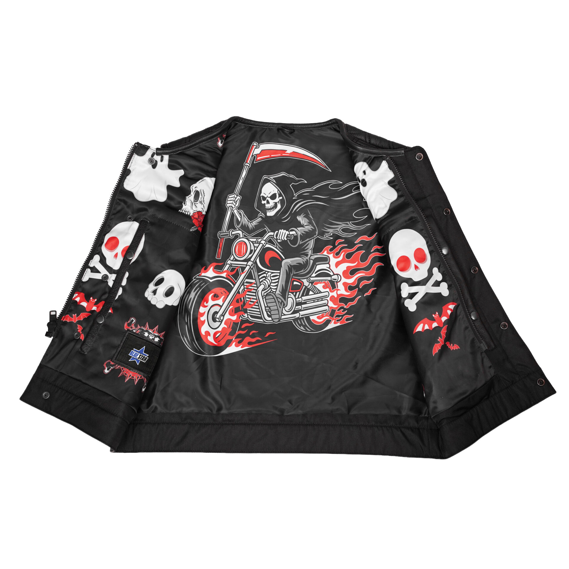 BSM5049 Nocturne Men’s Leather Motorcycle Vest - Image 5