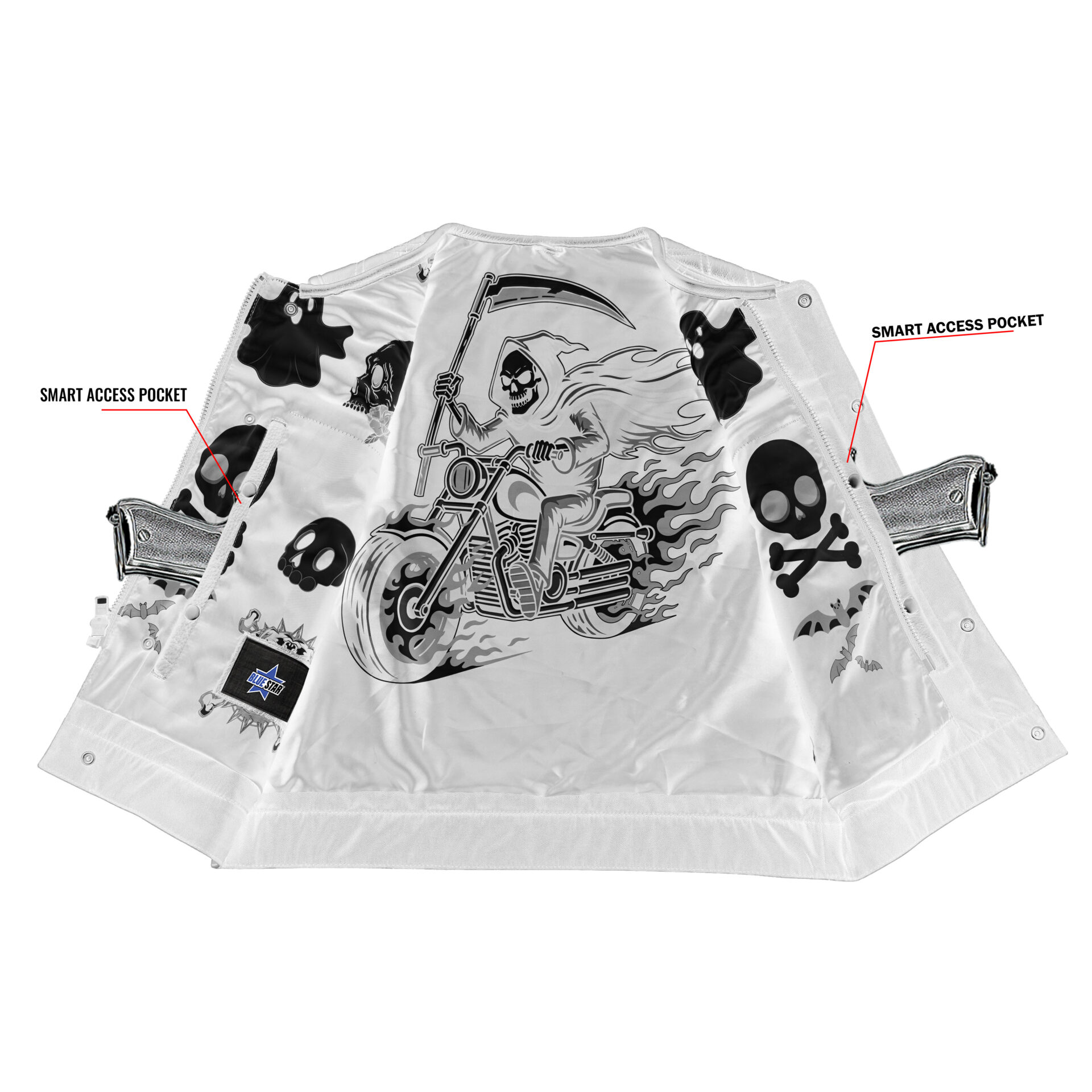 BSM5049 Nocturne Men’s Leather Motorcycle Vest - Image 4