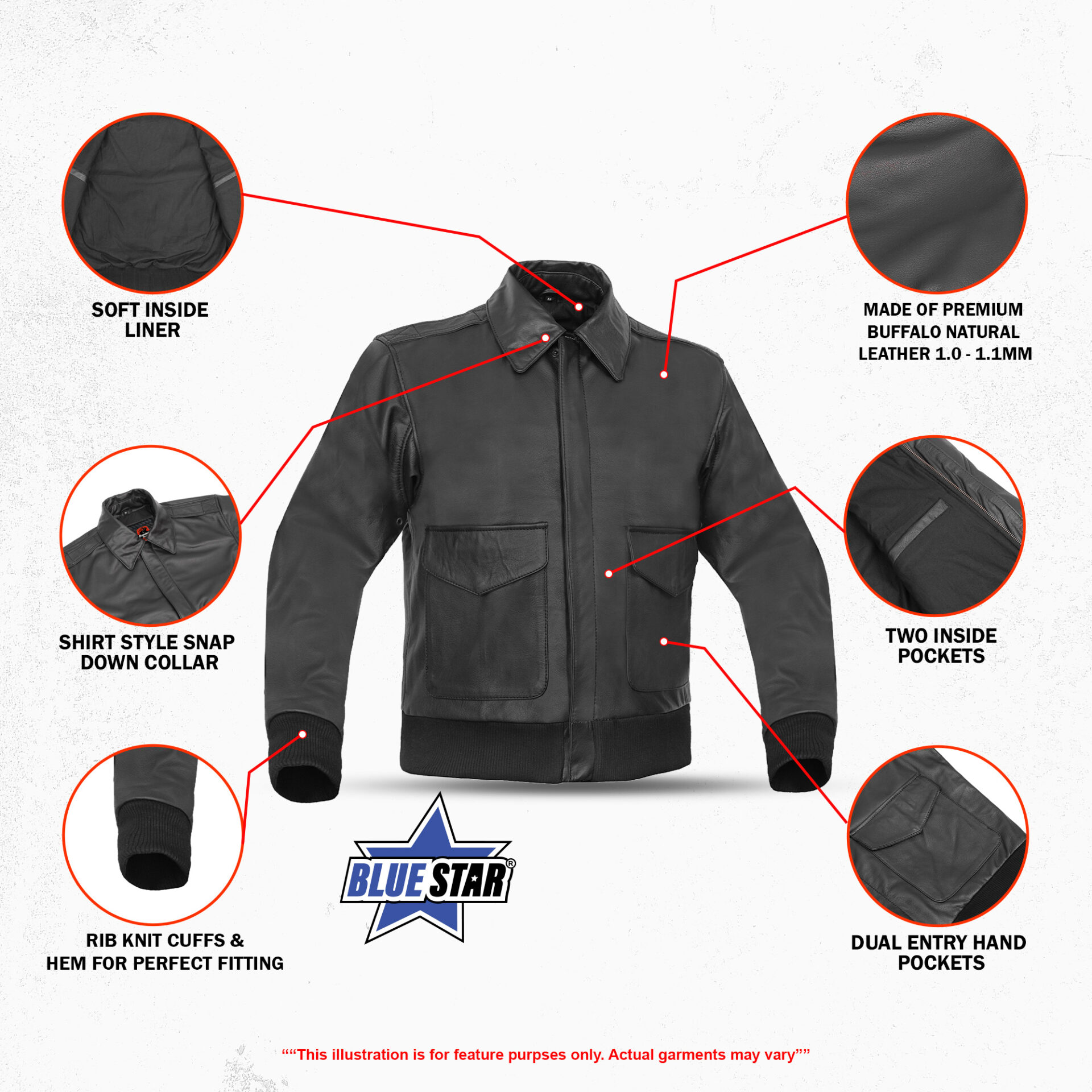 BSM5050 Astor Men’s Leather Motorcycle Jacket - Image 3