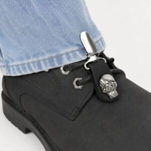 Silver Skull Boot Clips