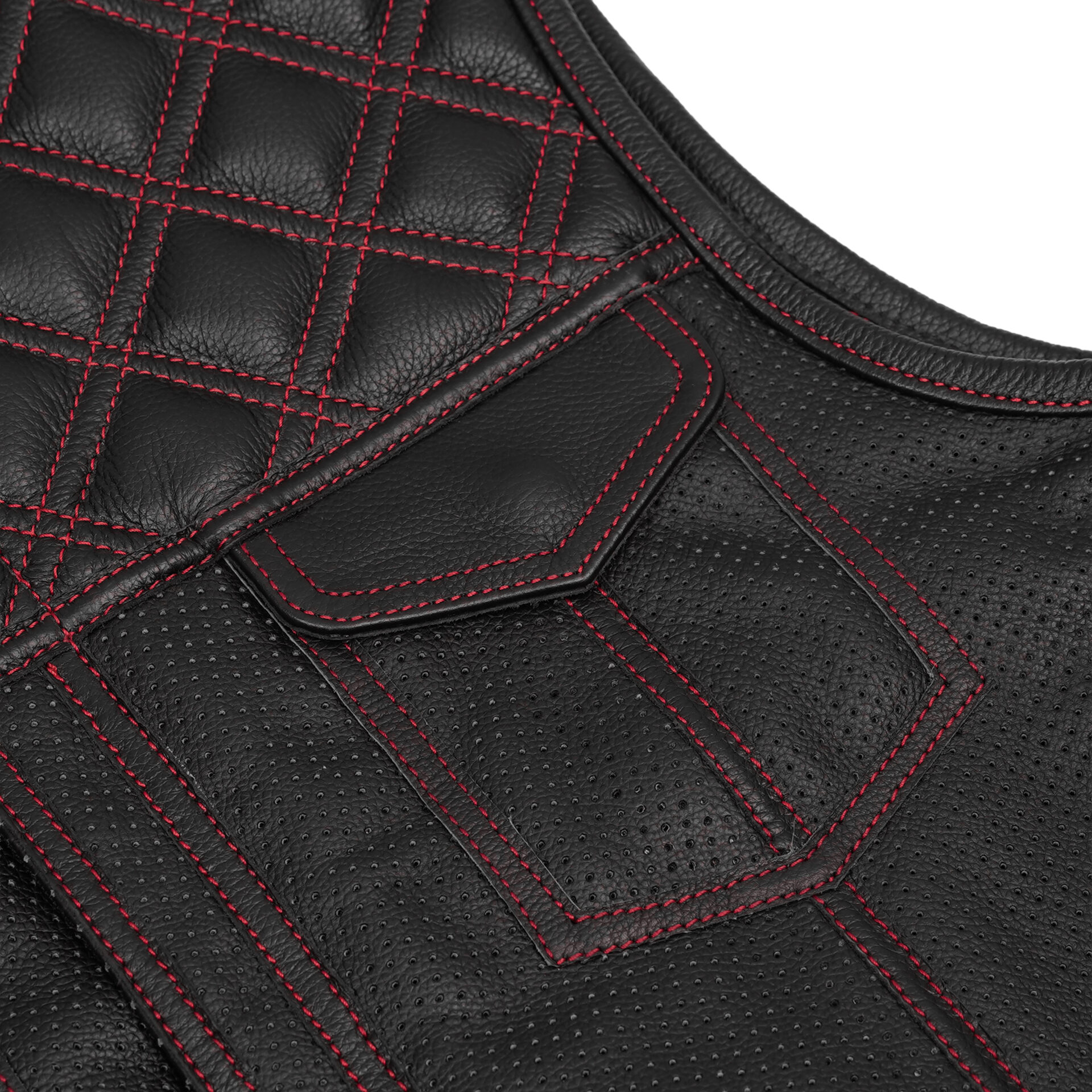 Canyonforge Men's Perforated Low Cut Motorcycle Leather Vest - Image 10