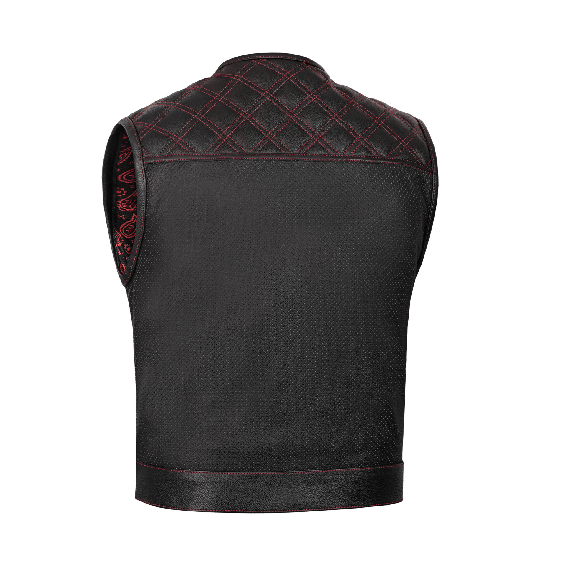 Canyonforge Men's Perforated Low Cut Motorcycle Leather Vest - Image 2