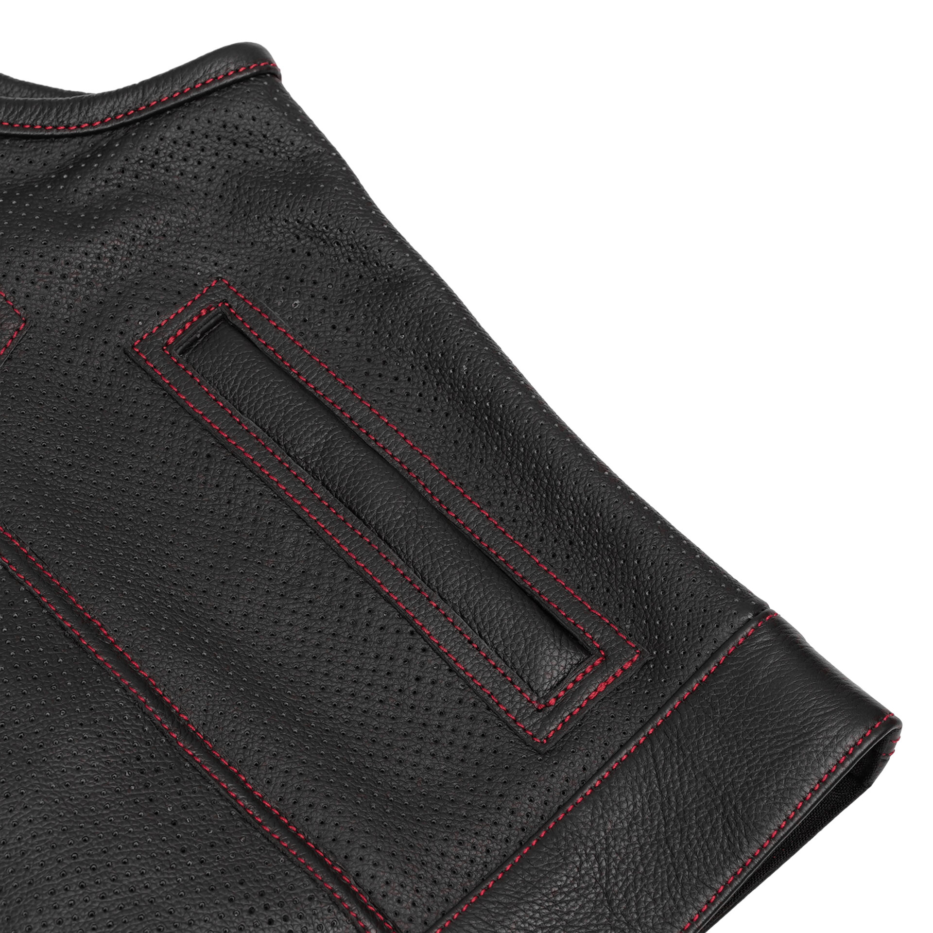 Canyonforge Men's Perforated Low Cut Motorcycle Leather Vest - Image 11