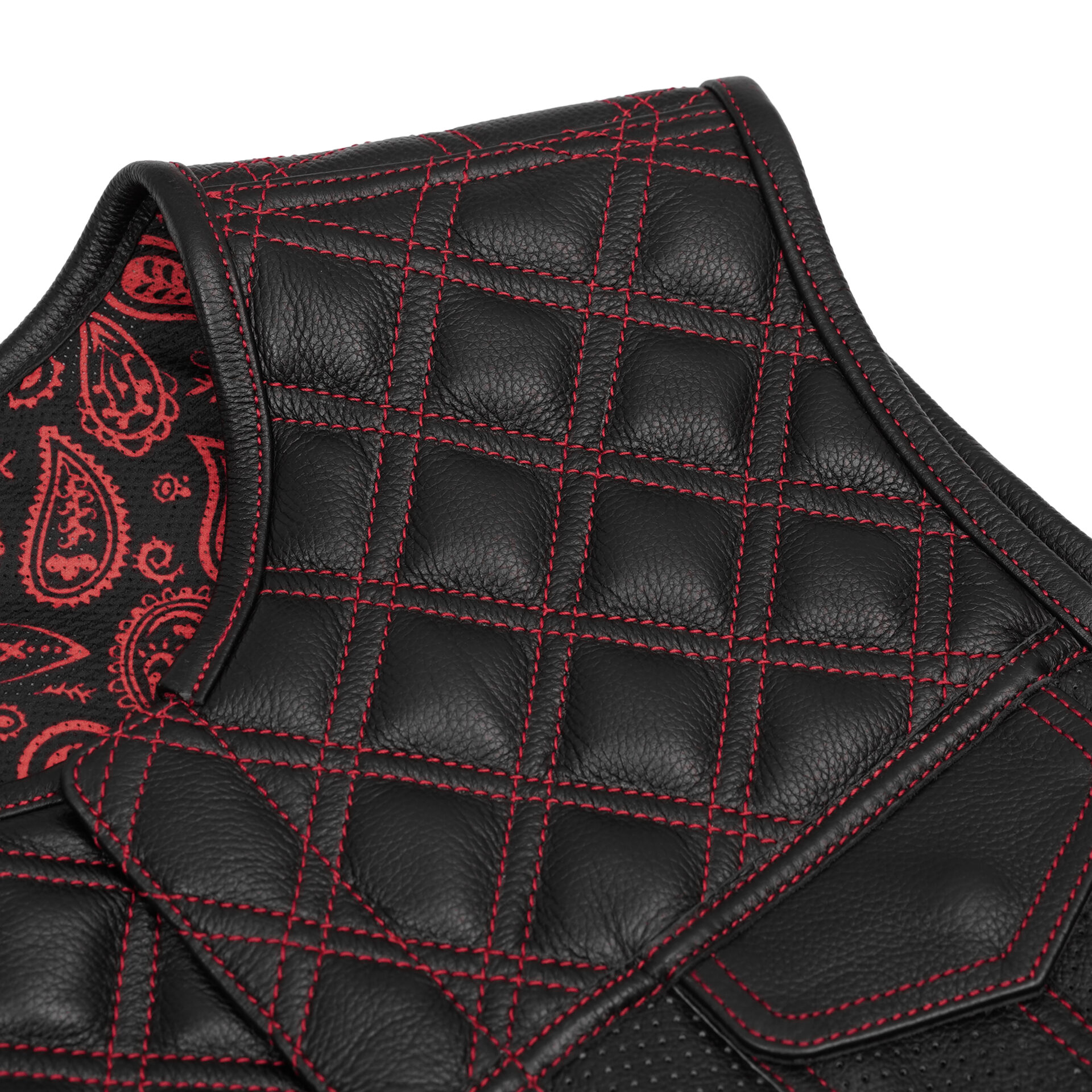 Canyonforge Men's Perforated Low Cut Motorcycle Leather Vest - Image 8