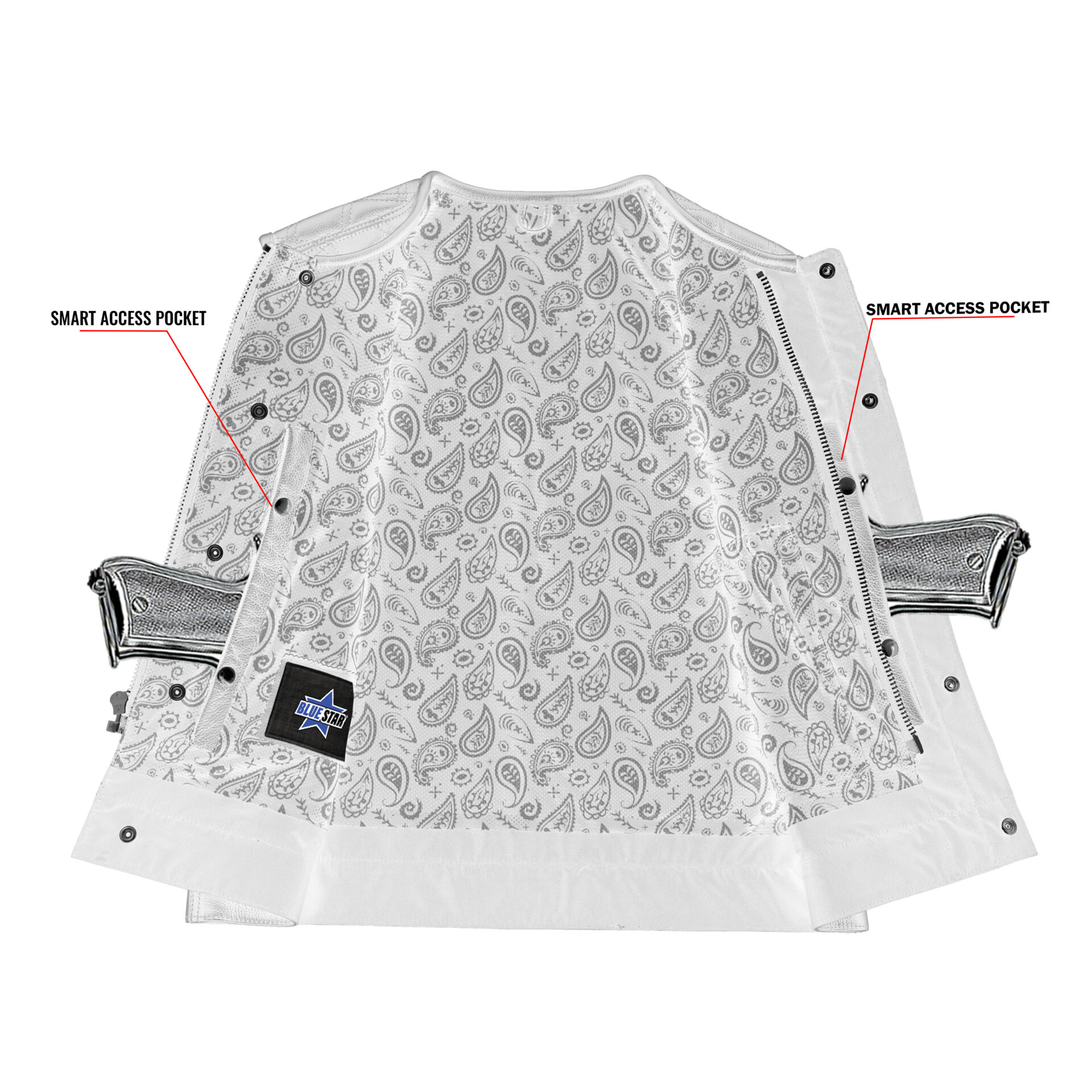 Canyonforge Men's Perforated Low Cut Motorcycle Leather Vest - Image 4