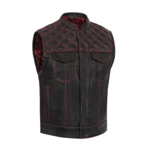 BSM5060 Firedust Men's Motorcycle Leather Vest