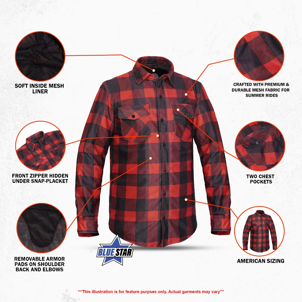 Rumble Men’s Mesh Flannel Riding Shirt - Image 4