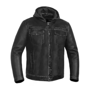 DarkMuse Men’s Leather Motorcycle Jacket