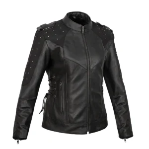 Camille Women's Leather Motorcycle Jacket
